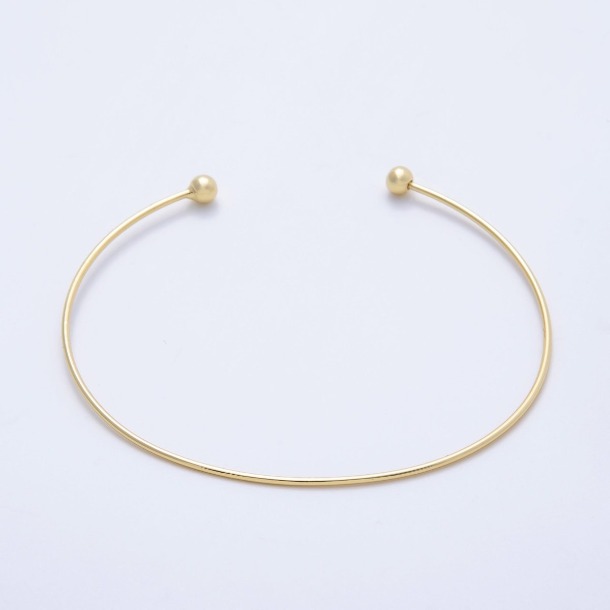 16K Gold Filled Plain Tube Cuff Unfinished Half Bangle Bracelet | WA - 04452 - DLUXCA