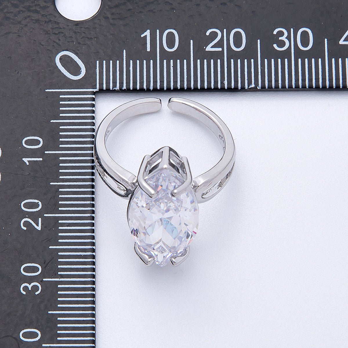 16K Gold Filled Solitaire Marquise Adjustable Ring | RINGS 00016 - 00017 - DLUXCA