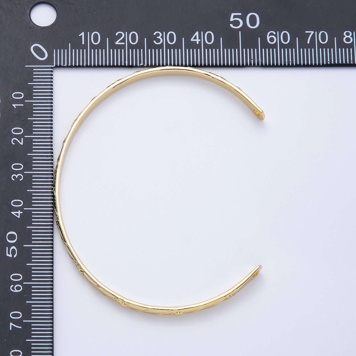 16K Gold Filled Sunburst Cuff Unfinished Half Bangle Bracelet | WA - 04453 - DLUXCA
