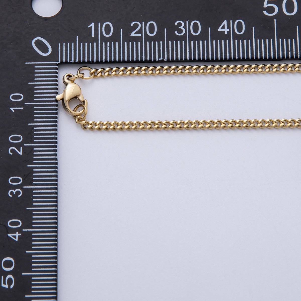 16K Gold Filled Thin Curb Chain 18 Inch Handmade Necklace | WA - 4110 - DLUXCA