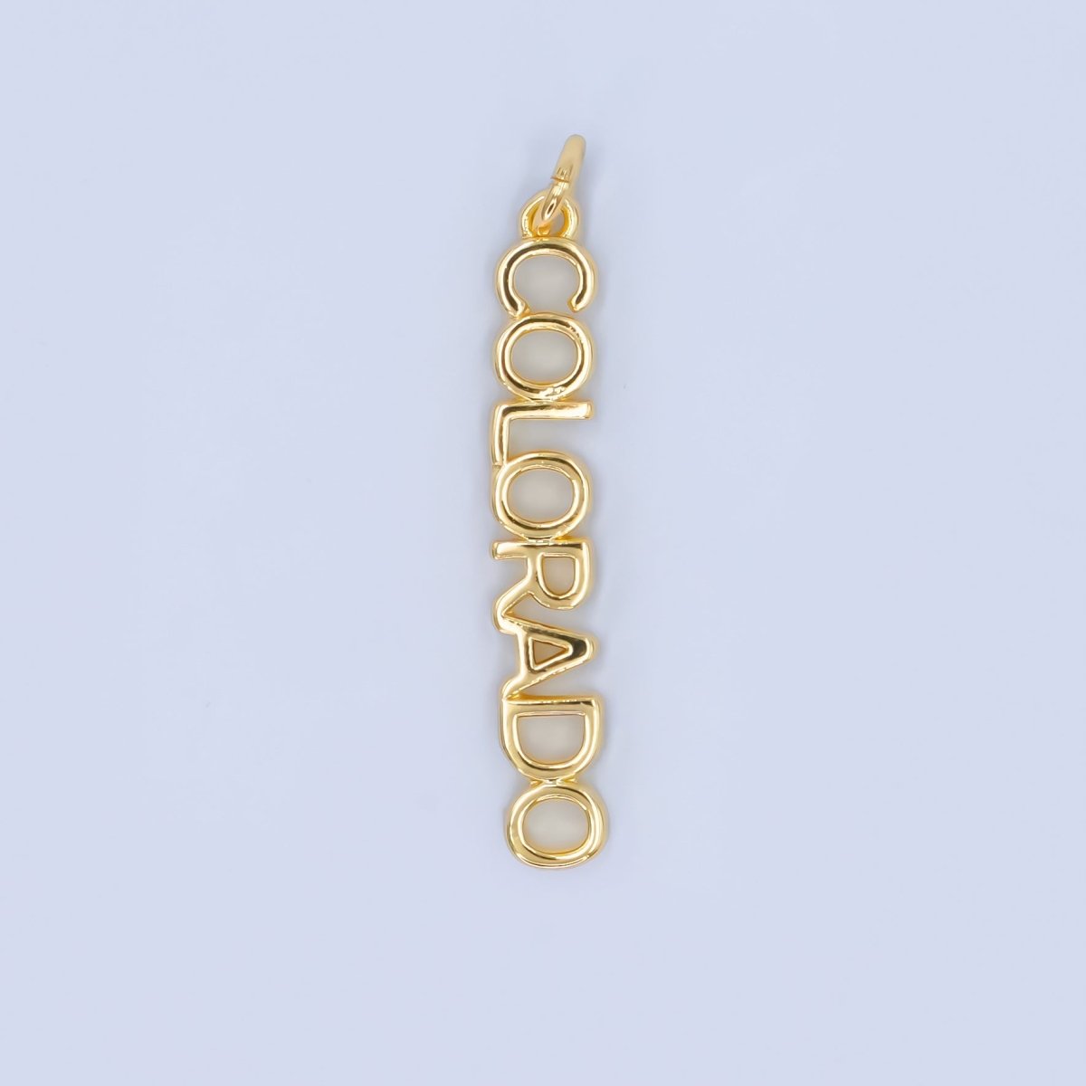 16K Gold Filled USA City States Script Tag Charm in Gold & Silver | D814 - D823 - DLUXCA