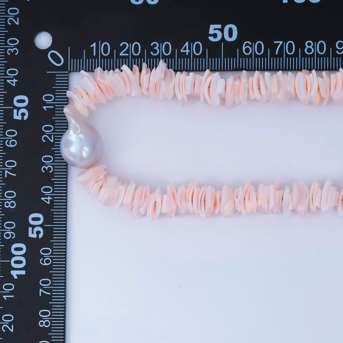 16K Gold Filled White Baroque Freshwater Pearl Pink Puka Shell 16 Inch Necklace | WA - 3248 - DLUXCA