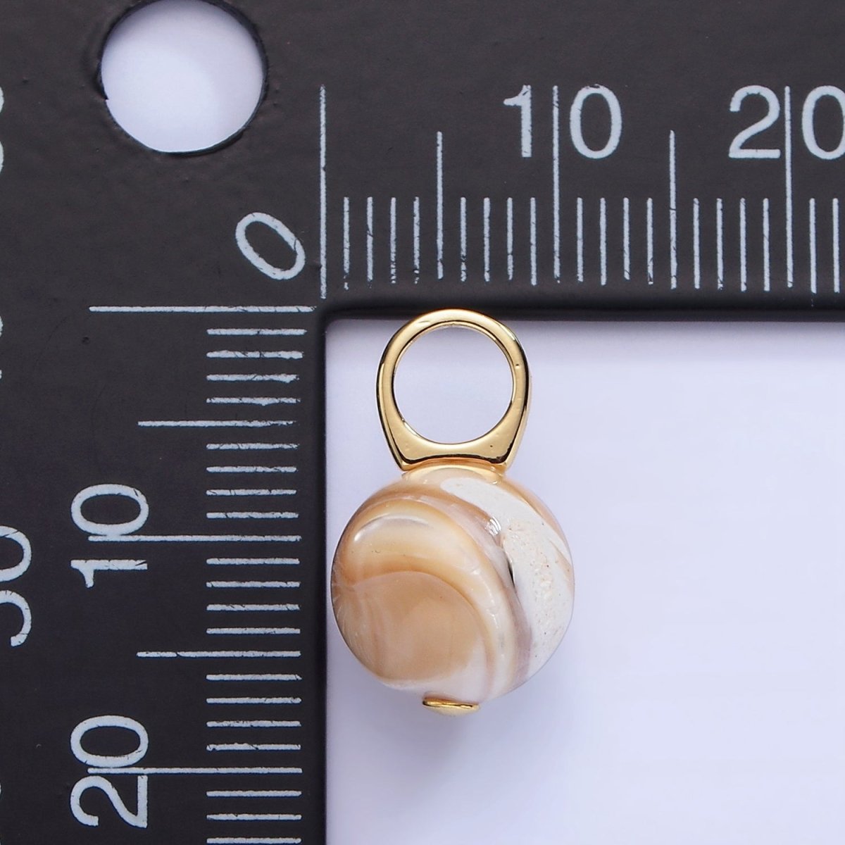 16K Gold Filled White Peach Shell Pearl Round Drop Pendant | P1752 - DLUXCA