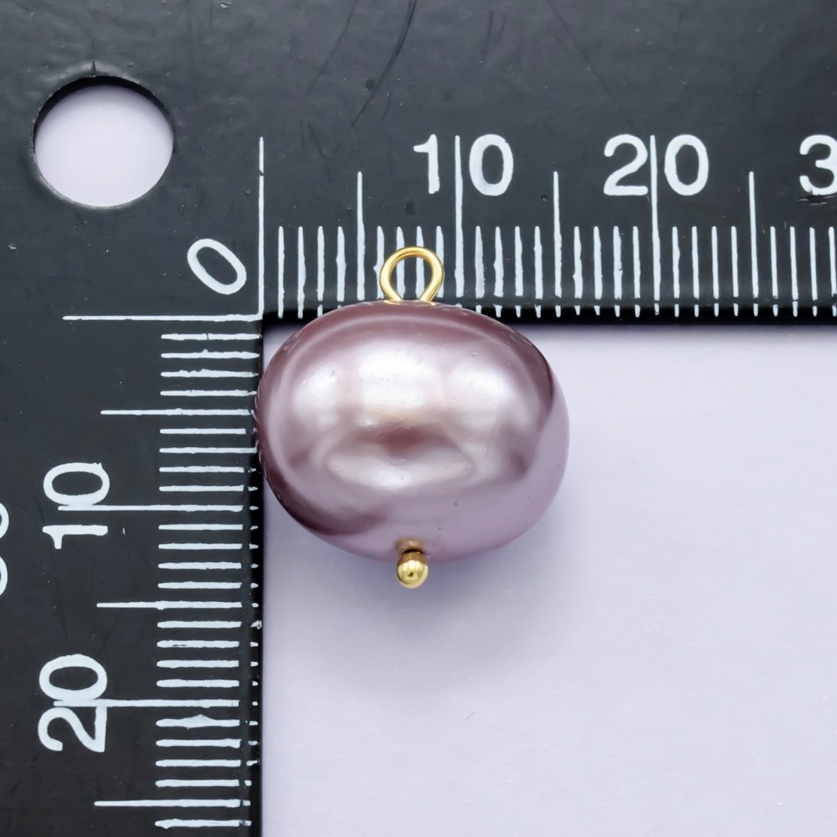 16mm Fresh Water Pearl charm with 14K Gold filled Ball Pin, Potato Pearls Natural Pearls Handmade Loop 2mm loops Purple Pink White Pearl P - 1580 P - 1581 P - 1582 - DLUXCA