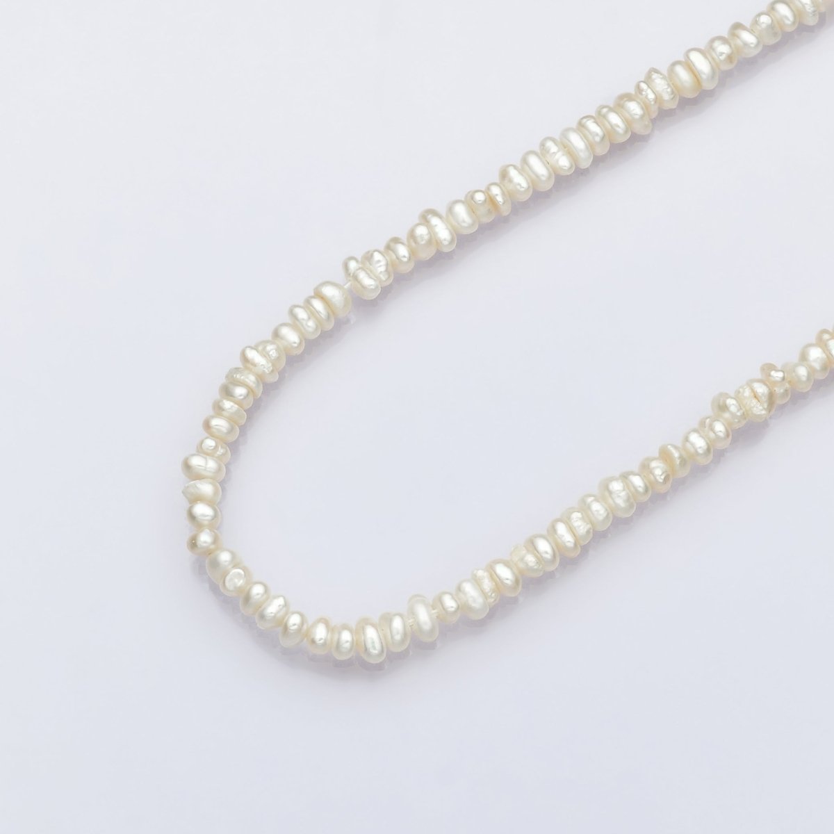 18 Inch Half 4.5mm Seed Pearl, Half Textured Heart Chain Layering Necklace | WA - 1244 Clearance Pricing - DLUXCA