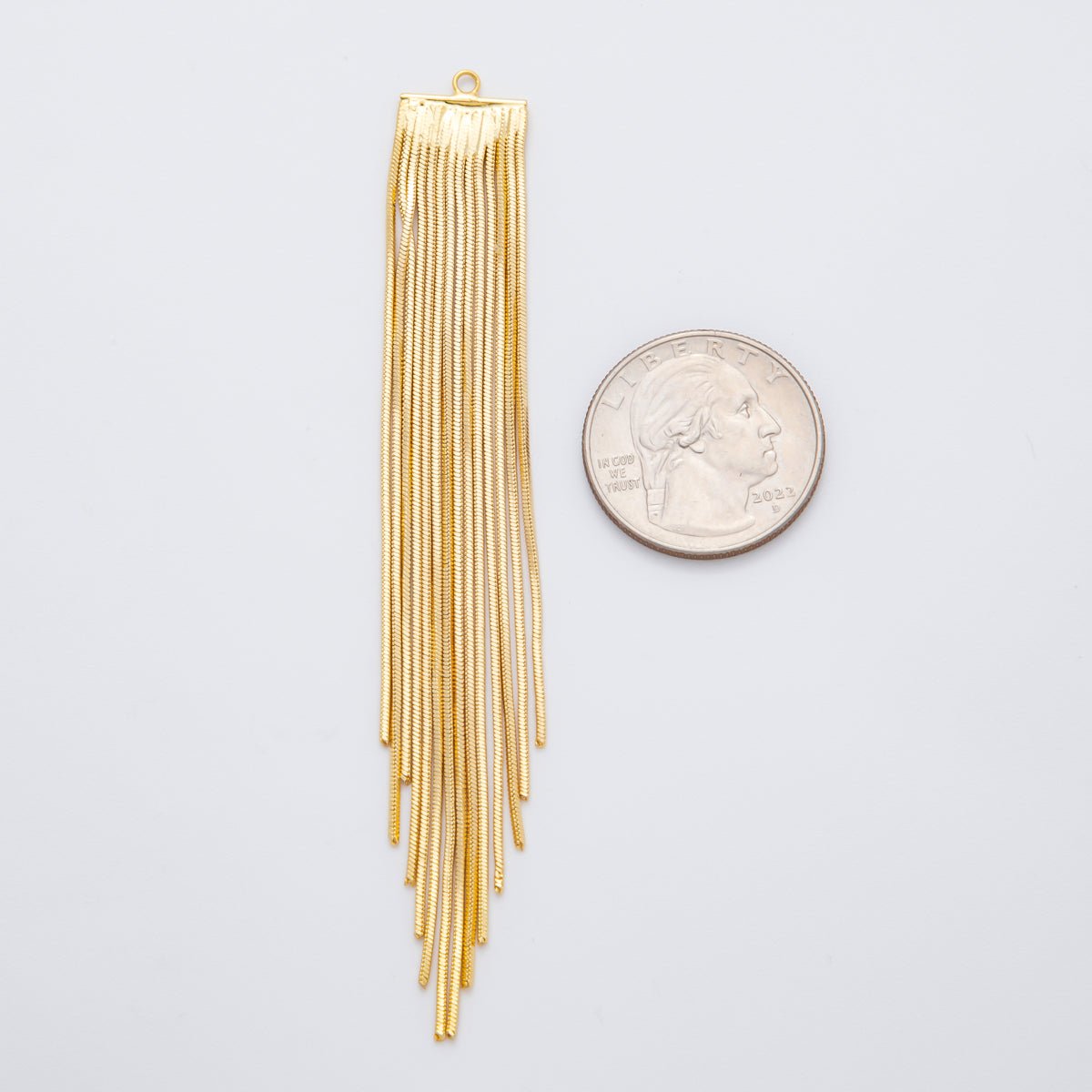 18K Gold Filled 102mm Fringe Tassel DIY Jewelry Making Supply Necklace | Z - A1361 - DLUXCA