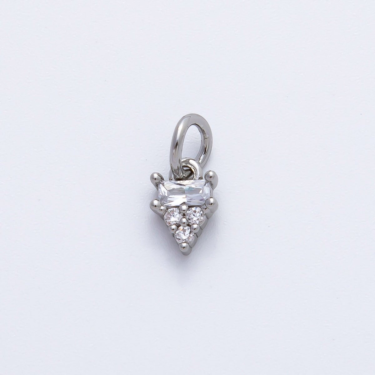 18K Gold Filled 10.5mm Baguette Cluster Diamond CZ Mini Charm in Gold & Silver | AF1364 - DLUXCA
