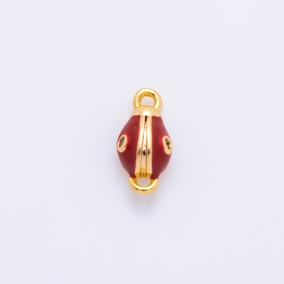 18K Gold Filled 10.5mm Red Enamel Art Snake Head Animals Charm Connector | Y - 050 - DLUXCA