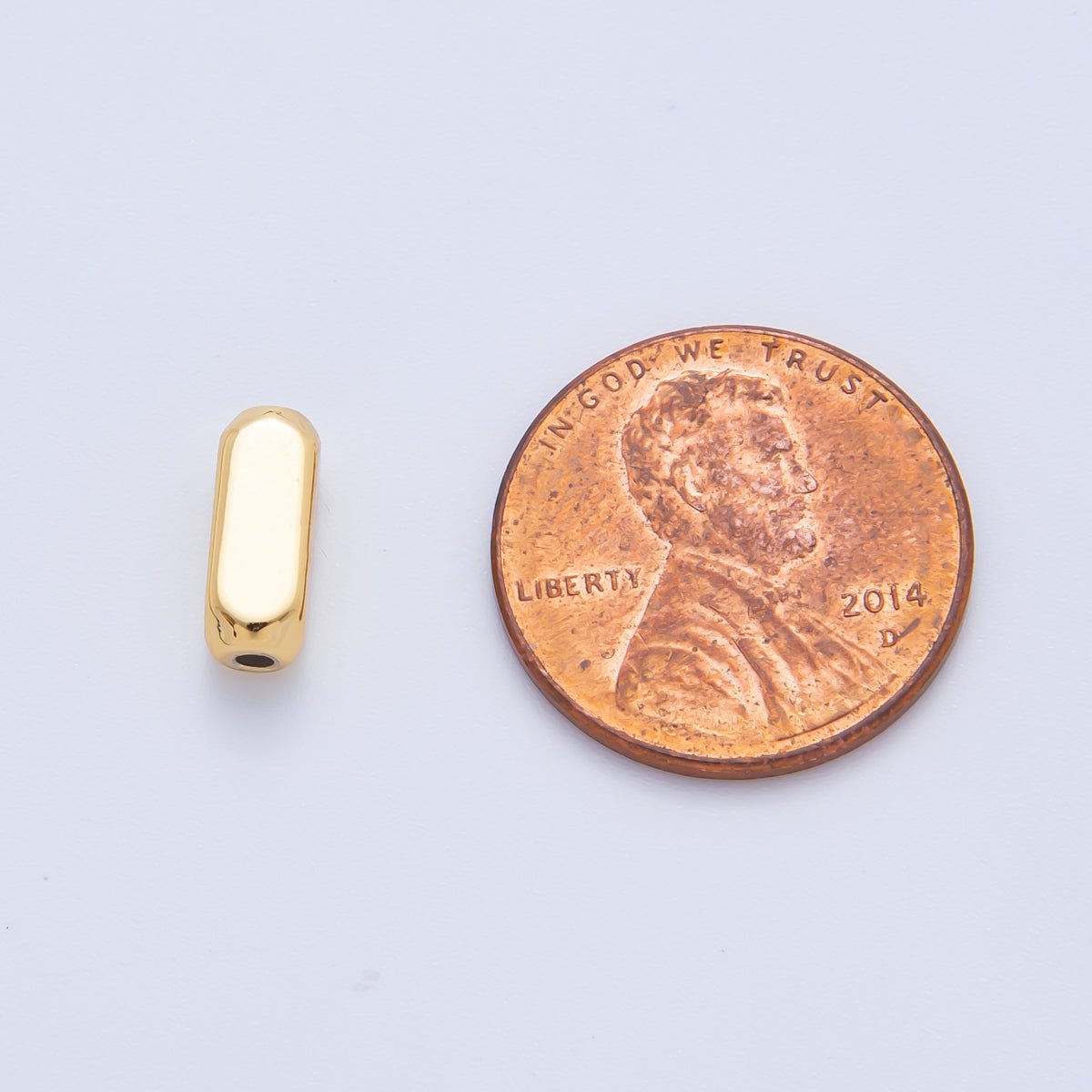 18K Gold Filled 10mm Chunky Tube Slider Bead Spacer 10pcs | AF - A1061 - DLUXCA