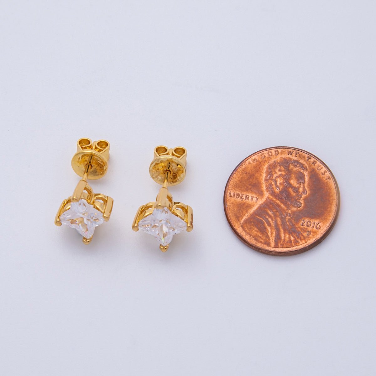 18K Gold Filled 10mm Clear CZ Mini Celestial Star Stud Earrings | EARRINGS - 00153 - DLUXCA