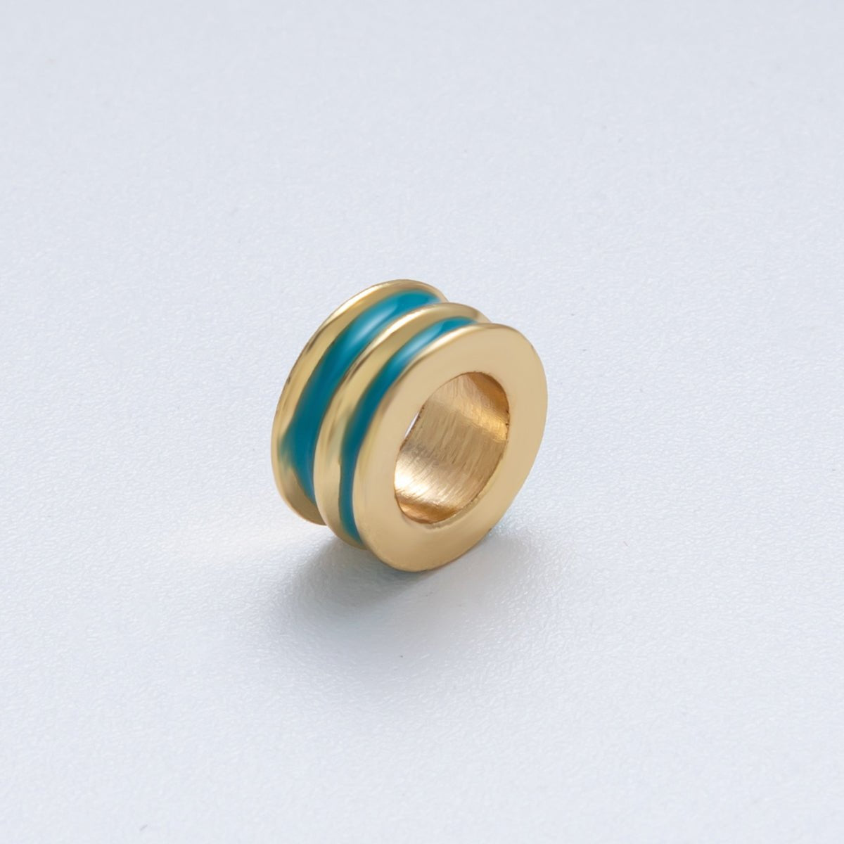 18K Gold Filled 10mm Double Enamel Rondelle Bead | Beads - 00009 - Beads - 00014 - DLUXCA