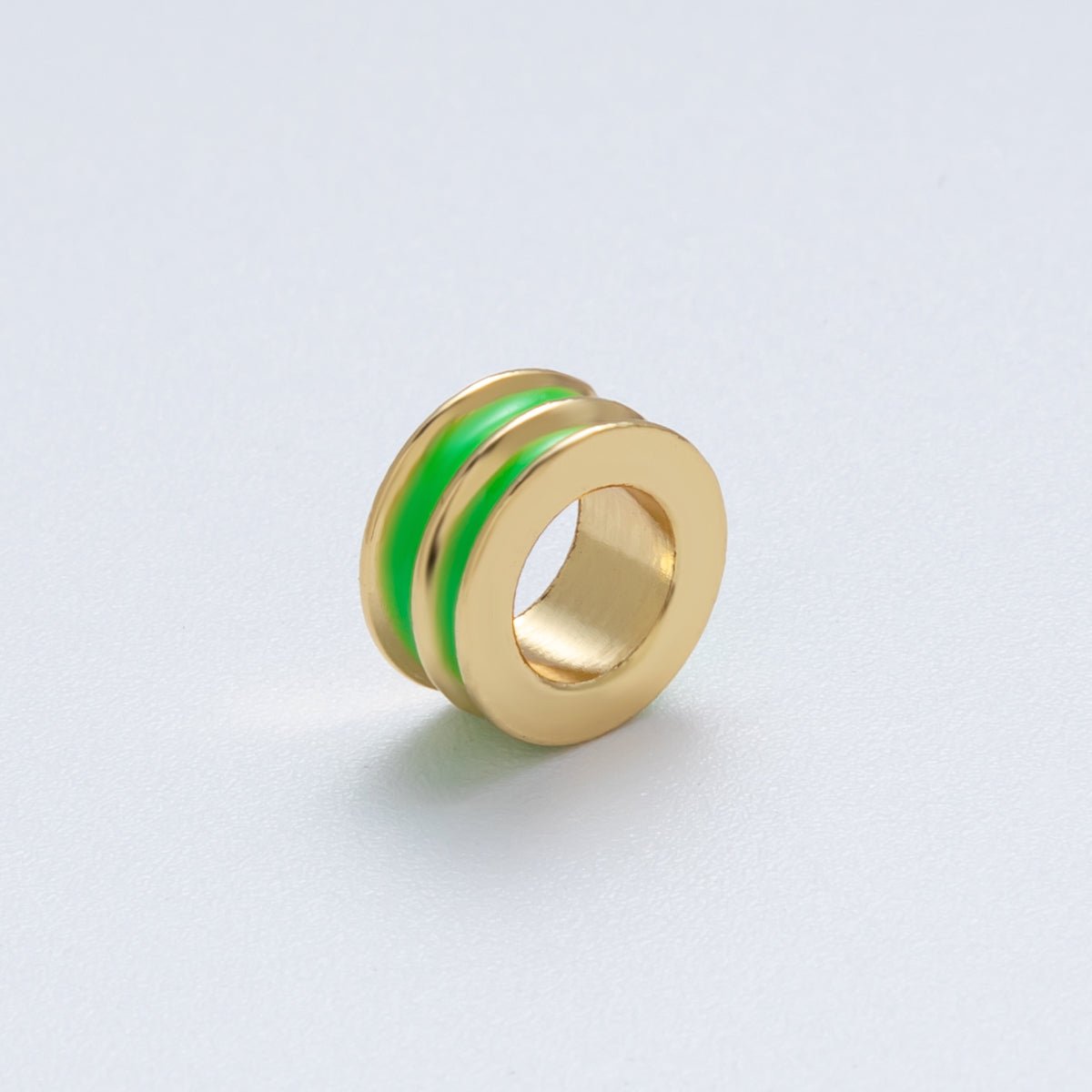 18K Gold Filled 10mm Double Enamel Rondelle Bead | Beads - 00009 - Beads - 00014 - DLUXCA