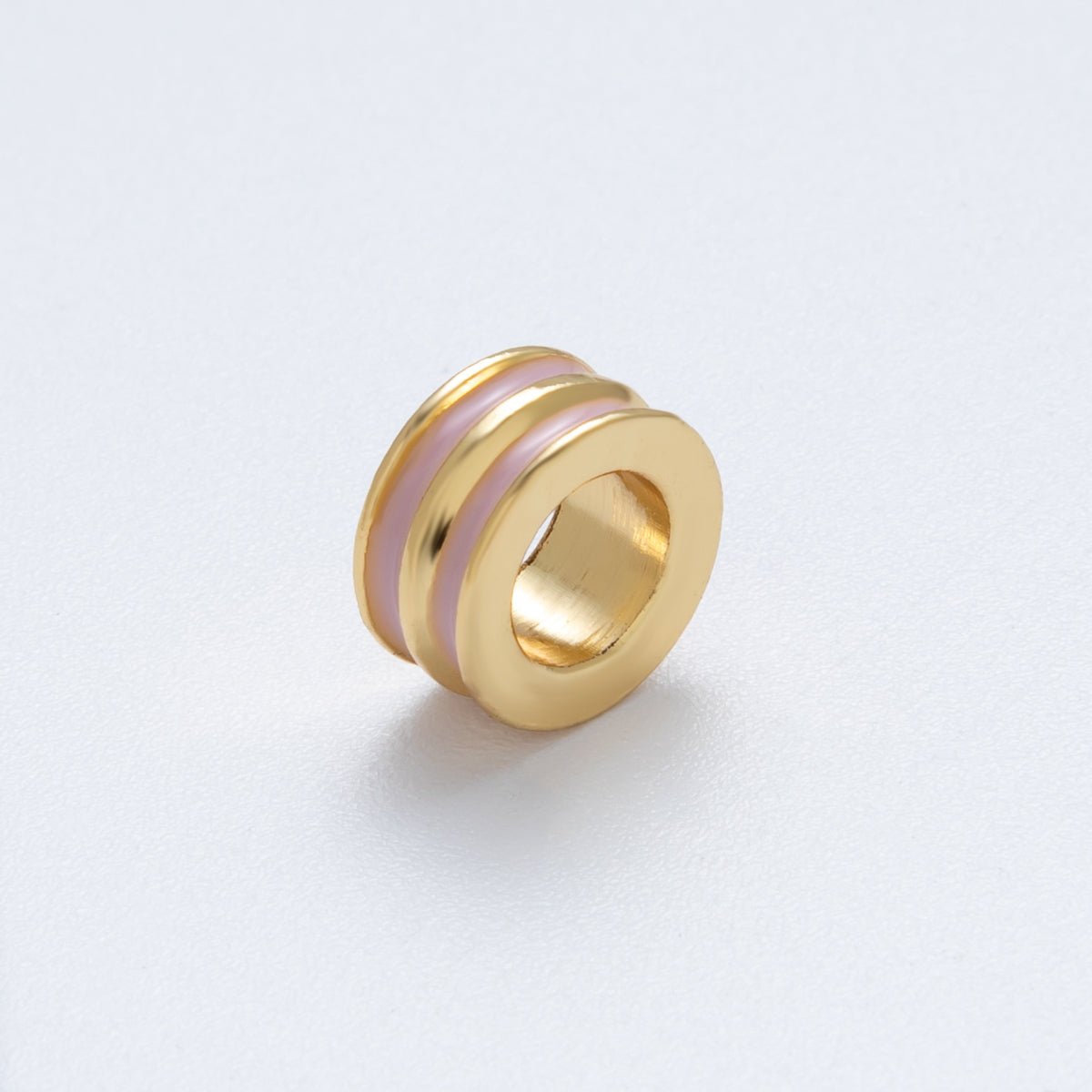18K Gold Filled 10mm Double Enamel Rondelle Bead | Beads - 00009 - Beads - 00014 - DLUXCA