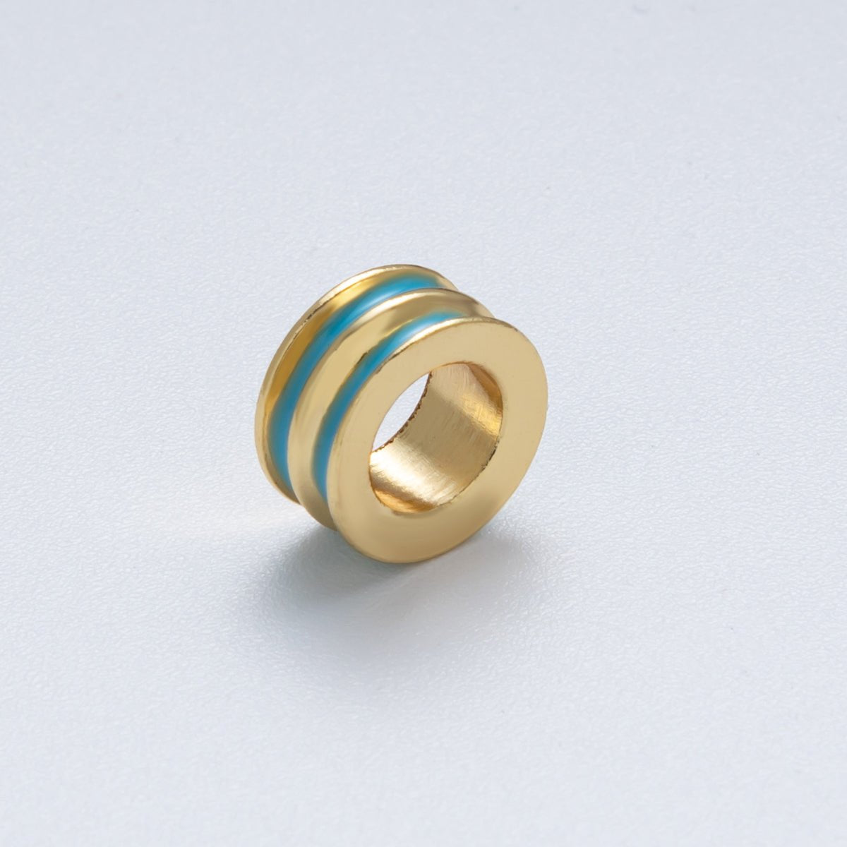 18K Gold Filled 10mm Double Enamel Rondelle Bead | Beads - 00009 - Beads - 00014 - DLUXCA