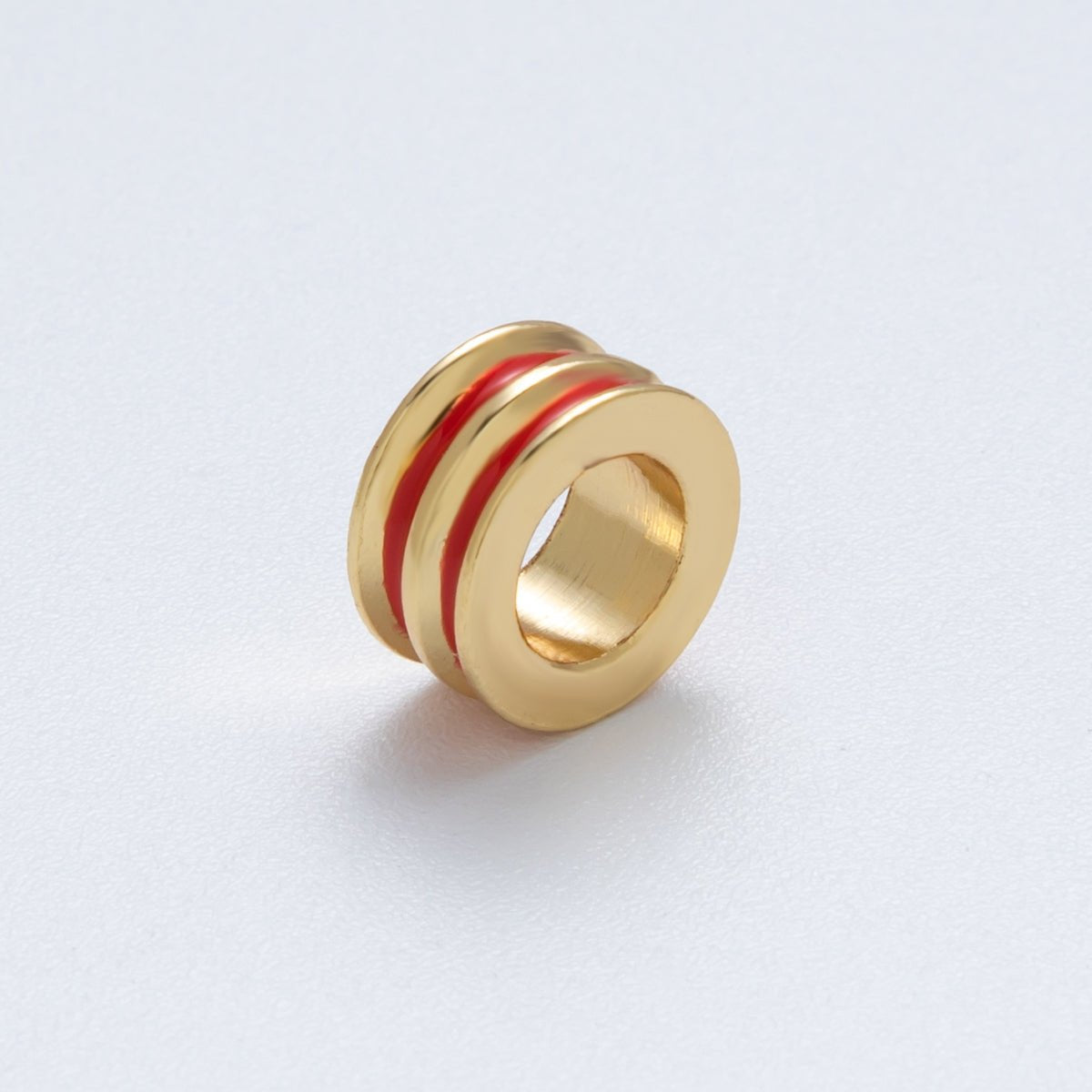 18K Gold Filled 10mm Double Enamel Rondelle Bead | Beads - 00009 - Beads - 00014 - DLUXCA