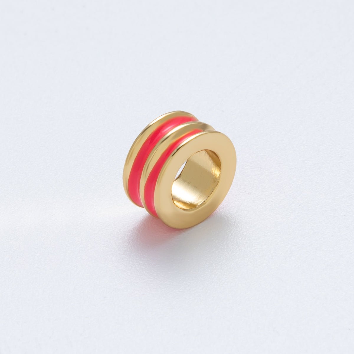 18K Gold Filled 10mm Double Enamel Rondelle Bead | Beads - 00009 - Beads - 00014 - DLUXCA