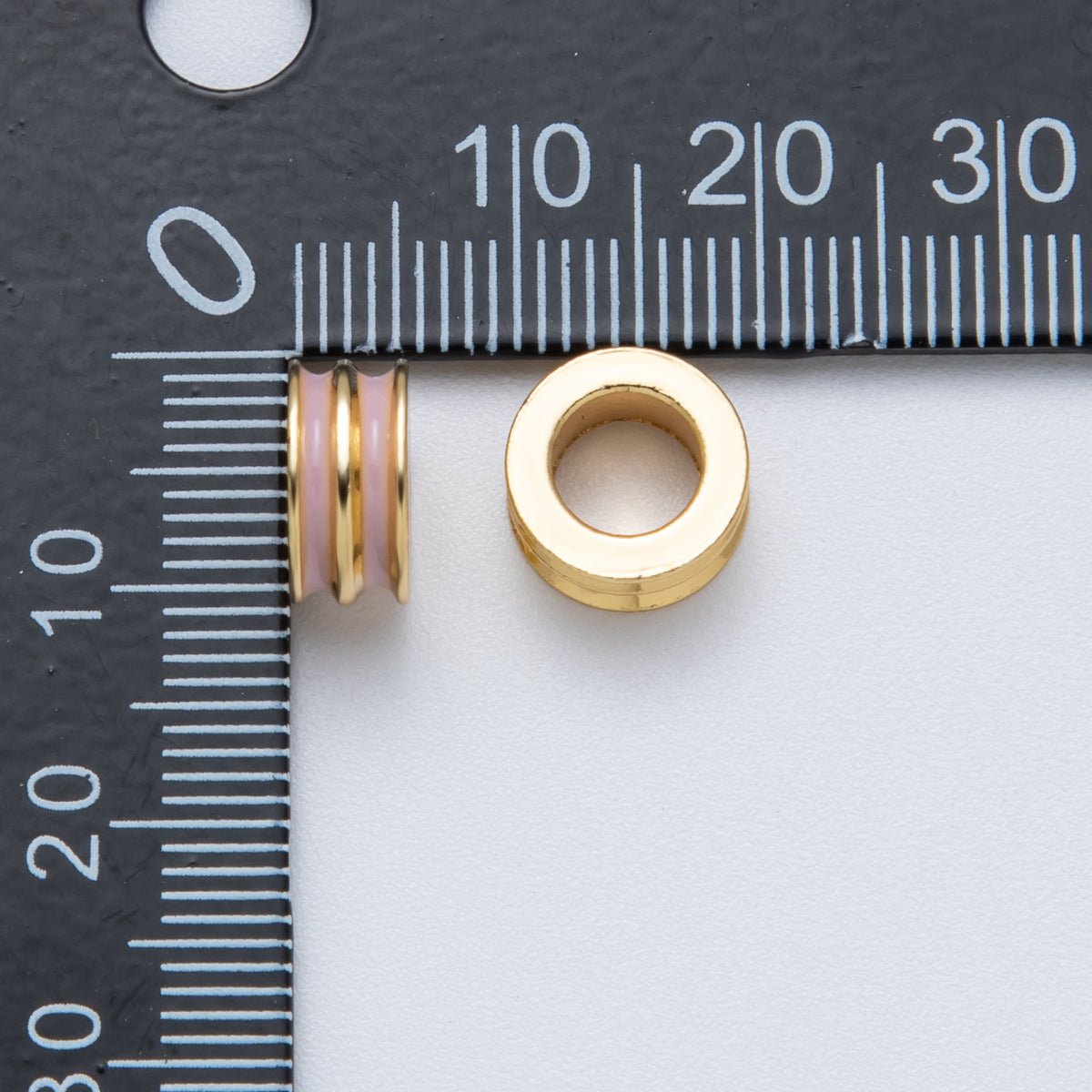 18K Gold Filled 10mm Double Enamel Rondelle Bead | Beads - 00009 - Beads - 00014 - DLUXCA