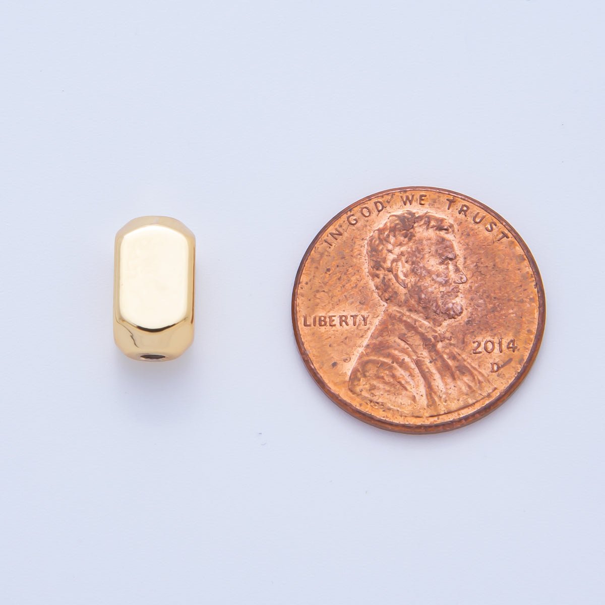 18K Gold Filled 10mm Mega Bar Tube Slider Bead Spacer 10pcs | AF - A1063 - DLUXCA