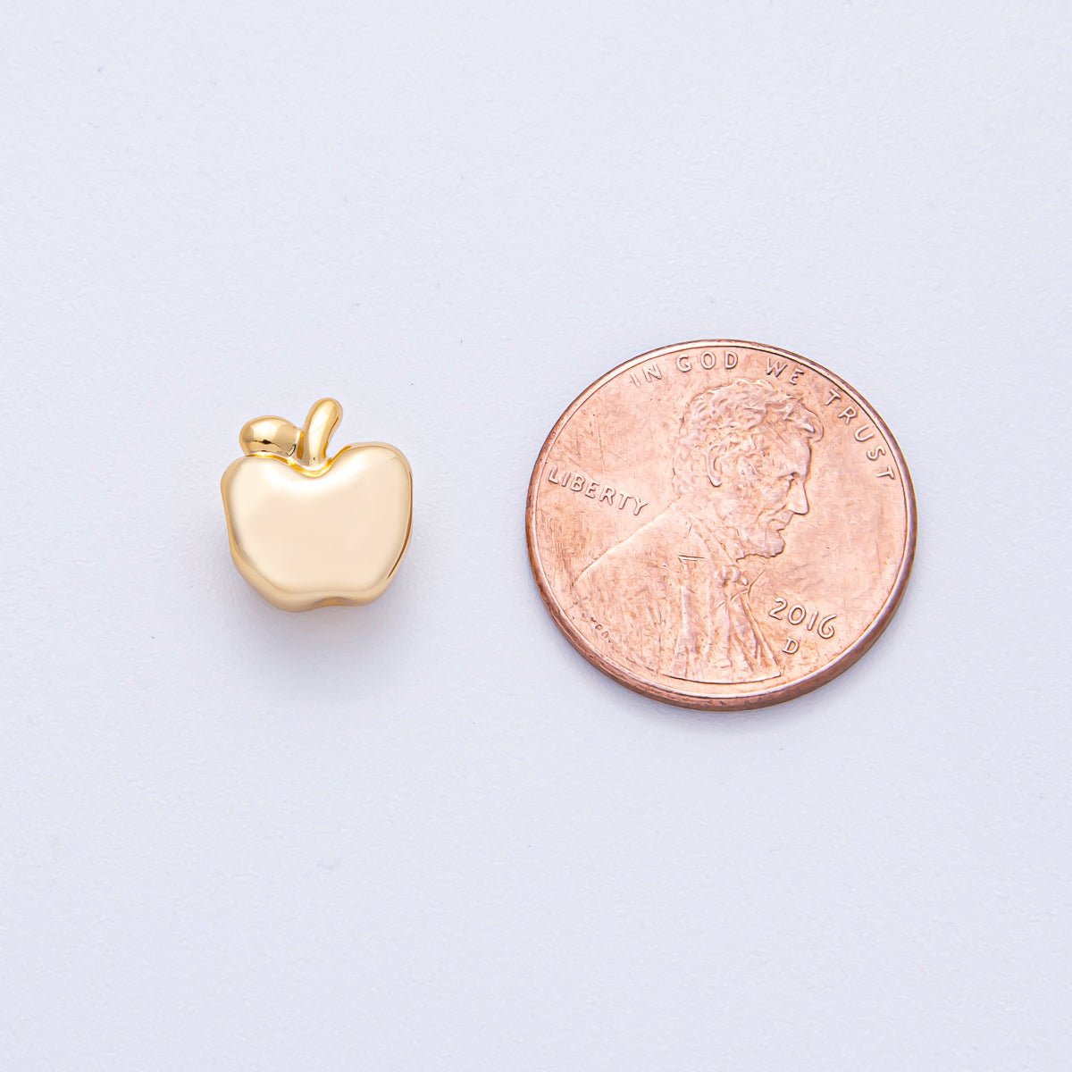 18K Gold Filled 10mm Minimalist Apple Fruit Bead | B525 - DLUXCA