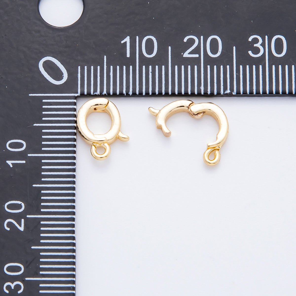 18K Gold Filled 10mm Minimalist Pull Spring Ring Clasp Closure Finding | Findings - 00041 - DLUXCA