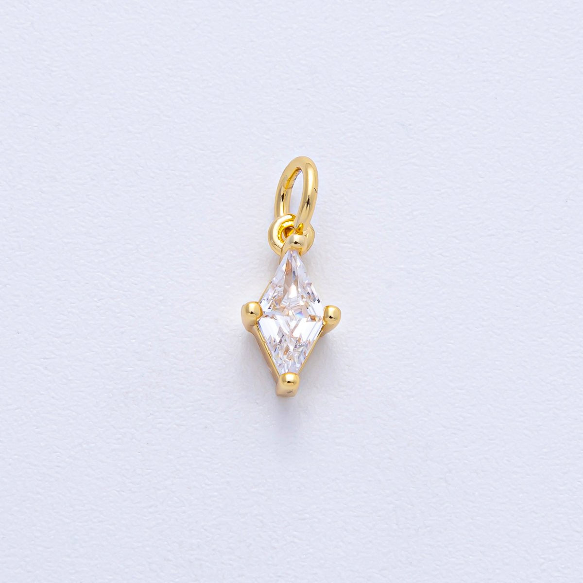 18K Gold Filled 11.5mm Clear CZ Navette Mini Charm | AK042 - DLUXCA