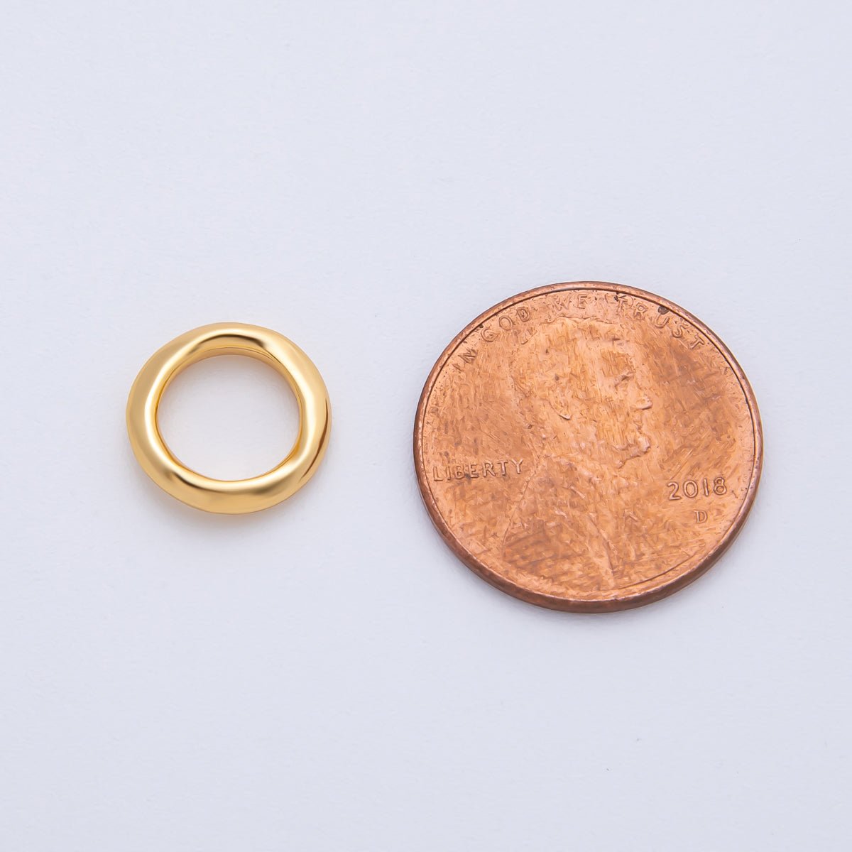 18K Gold Filled 11mm Minimalist Molten Round Dainty Bead | B405 - DLUXCA
