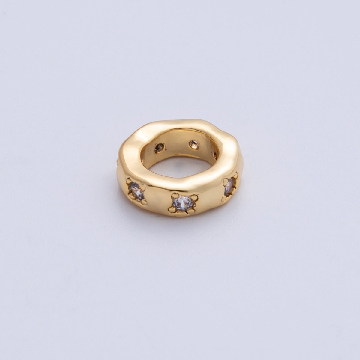 18K Gold Filled 11mm Personalized Birthstone CZ Rondelle Spacer Bead | Beads - 00125 ~ Beads - 00137 - DLUXCA