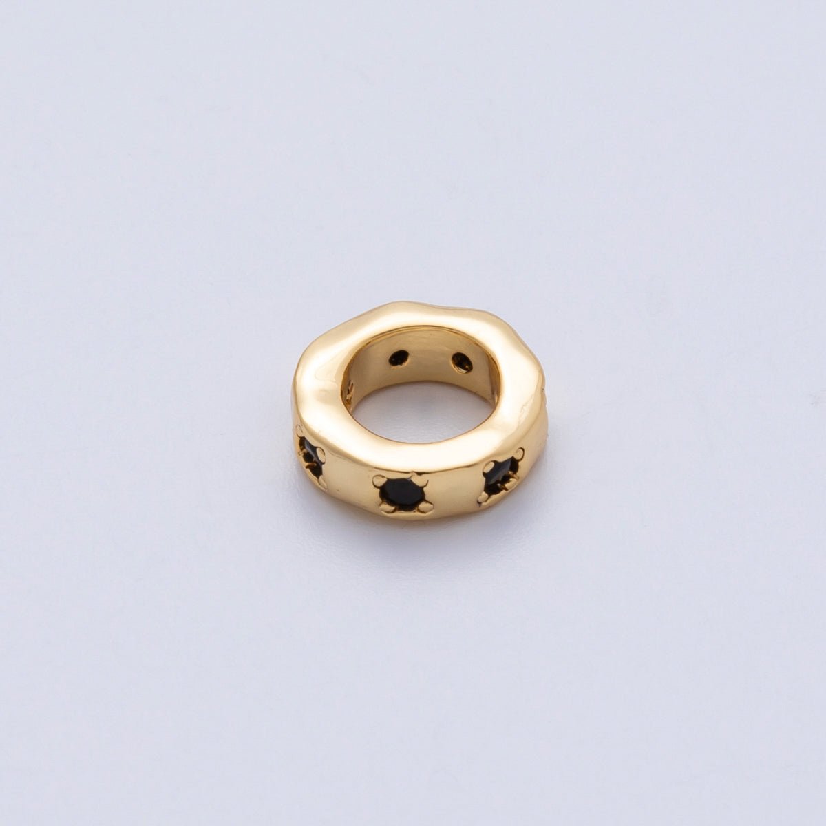 18K Gold Filled 11mm Personalized Birthstone CZ Rondelle Spacer Bead | Beads - 00125 ~ Beads - 00137 - DLUXCA