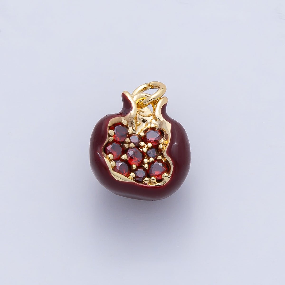 18K Gold Filled 11mm Red 3D Pomegranate Fruit Charm | AF1478 - DLUXCA