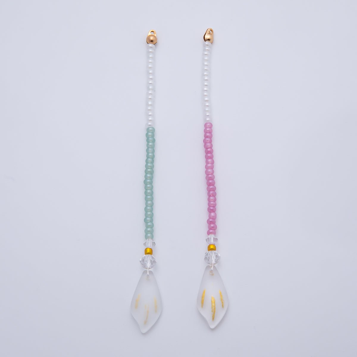 18K Gold Filled 120mm Green, Purple Two - Toned Gemstone Handmade Finding | Z1404 Z1405 - DLUXCA