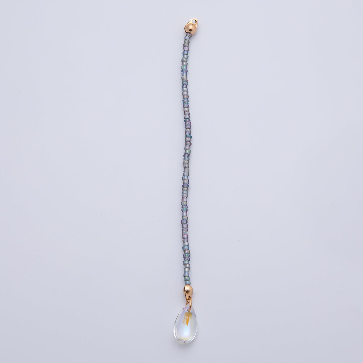 18K Gold Filled 123mm White, Black, Clear, Peach Iridescent AB Gemstone Drop Crimp Finding | Z1397 ~ Z1400 - DLUXCA