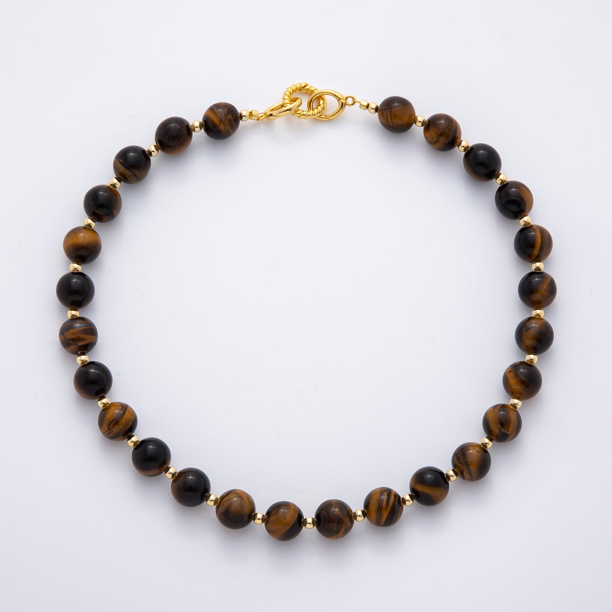 18K Gold Filled 12.4mm Carnelian, Agate, Obsidian Gemstone Handcrafted 19 Inch Candy Beaded Necklace | WA - 3276 - WA - 3280, WA - A3381 - DLUXCA