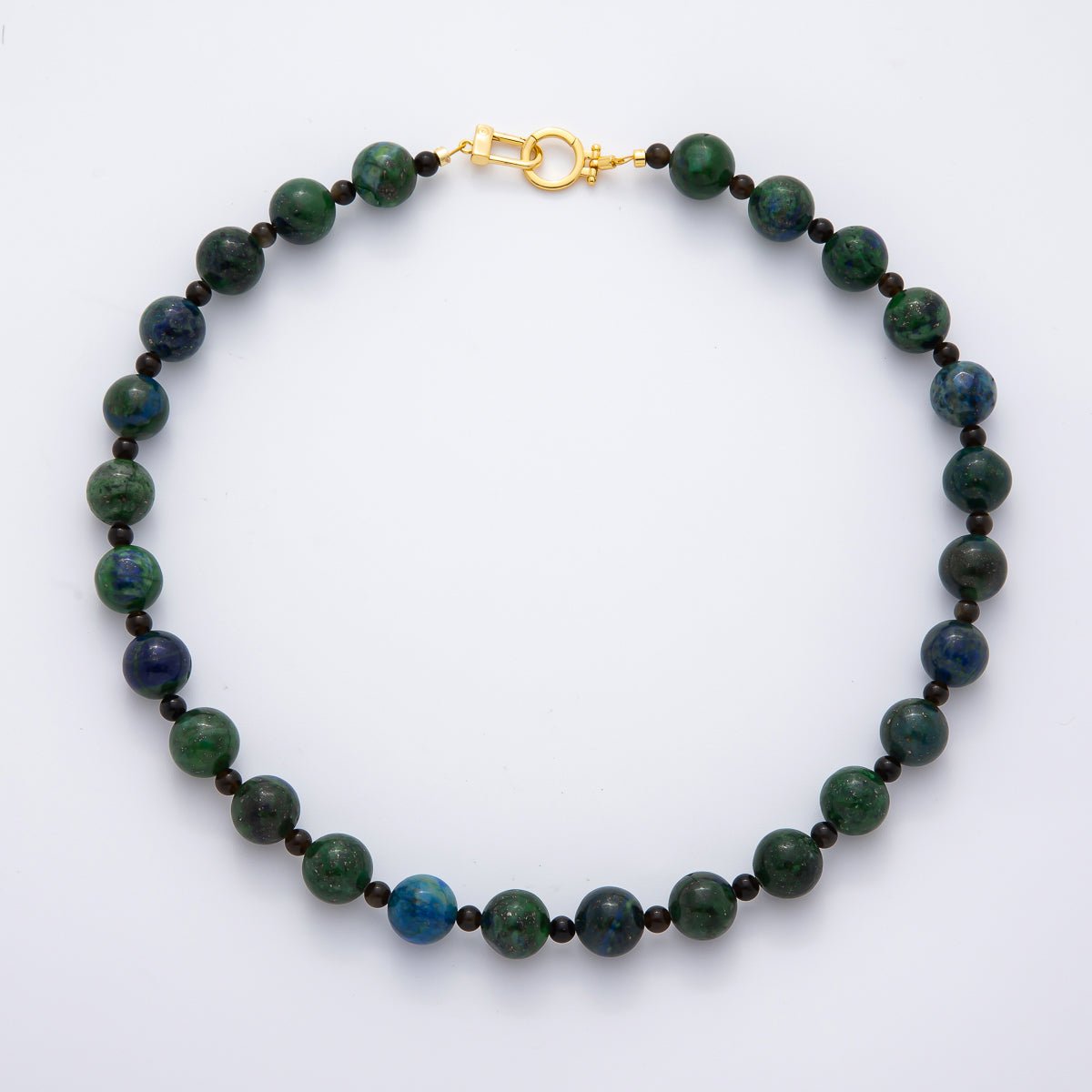 18K Gold Filled 12.4mm Carnelian, Agate, Obsidian Gemstone Handcrafted 19 Inch Candy Beaded Necklace | WA - 3276 - WA - 3280, WA - A3381 - DLUXCA