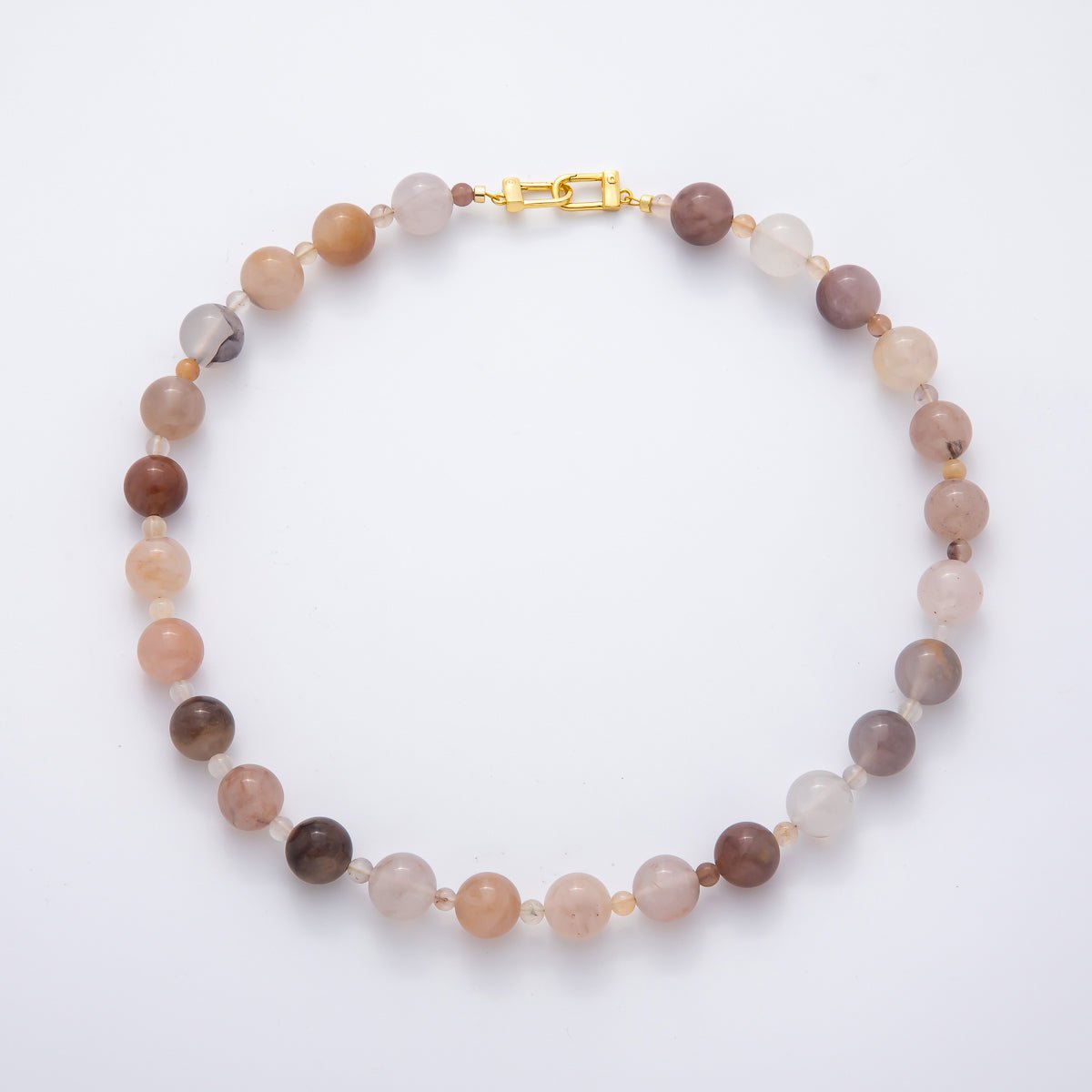 18K Gold Filled 12.4mm Carnelian, Agate, Obsidian Gemstone Handcrafted 19 Inch Candy Beaded Necklace | WA - 3276 - WA - 3280, WA - A3381 - DLUXCA