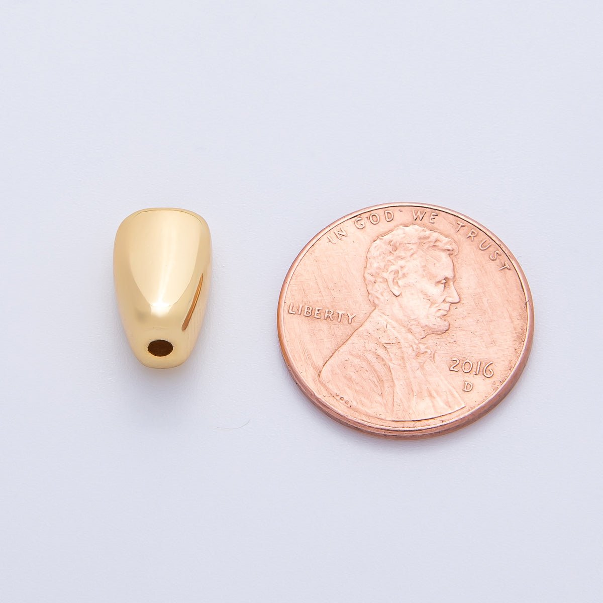 18K Gold Filled 12mm Dainty Polished Oval Spacer Bead | B921 - DLUXCA