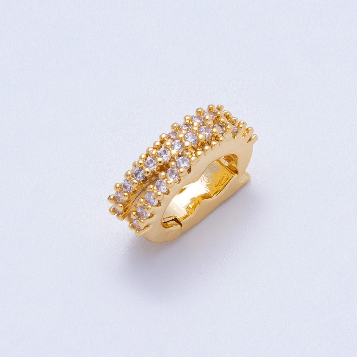 18K Gold Filled 12mm Micro Paved CZ Snap Latch Bail Holder Enhancer | Findings - 00118 - DLUXCA