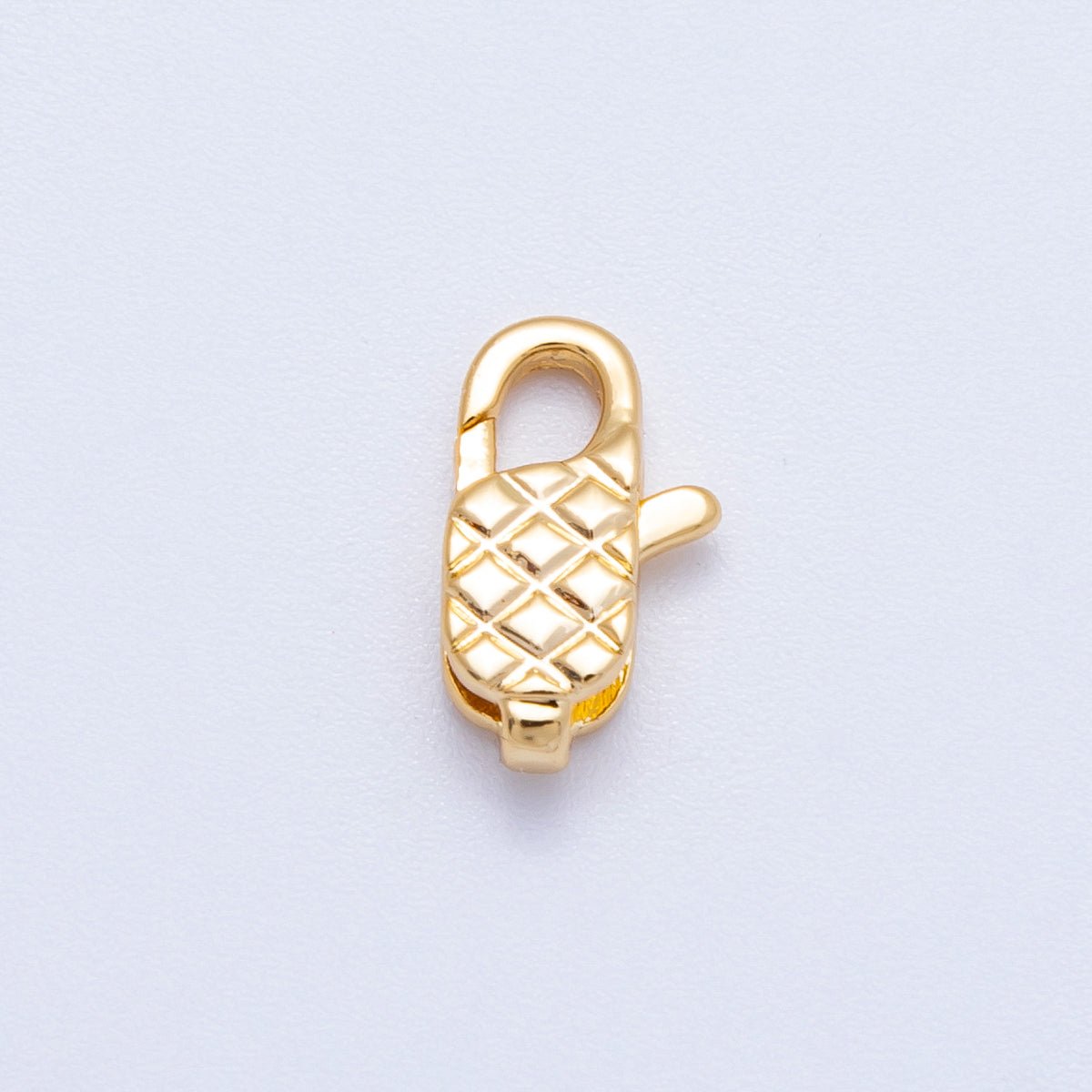 18K Gold Filled 12mm Quilted Texture Lobster Clasp Closure | Findings - 00127 - DLUXCA