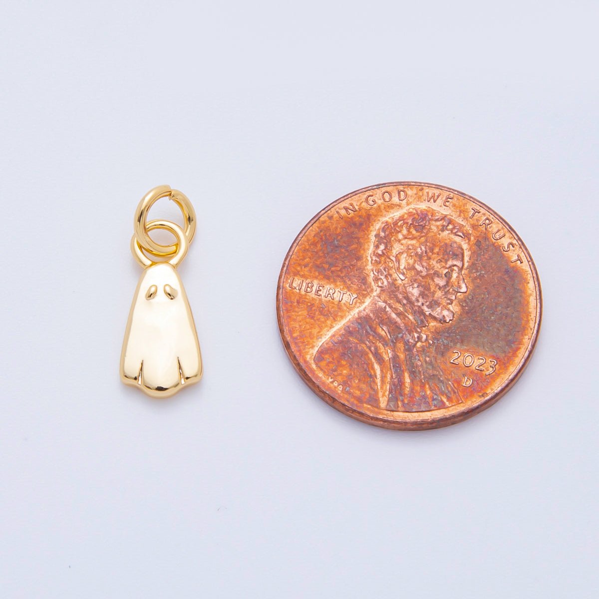 18K Gold Filled 13.5mm Minimalist Ghost Mini Charm | AK124 - DLUXCA