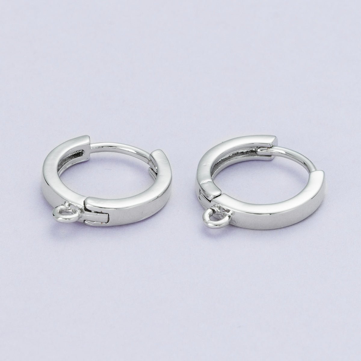 18K Gold Filled 13.5mm Minimalist Open Loop Drop Huggie Earrings in Gold & Silver | Findings - 00106 Findings - 00107 - DLUXCA