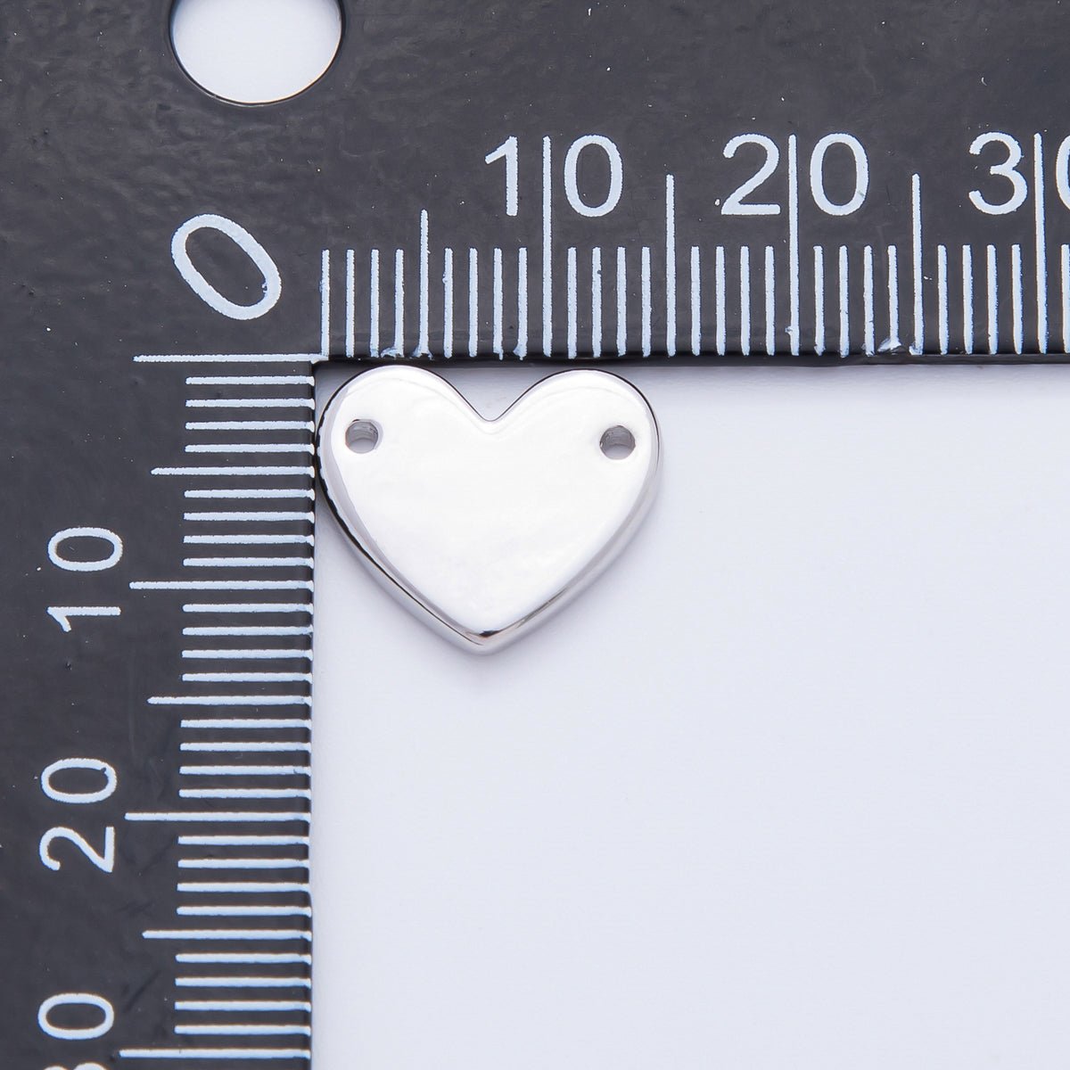 18K Gold Filled 13mm Flat Heart with Double Holes Connector in Gold & Silver | Y160 - DLUXCA