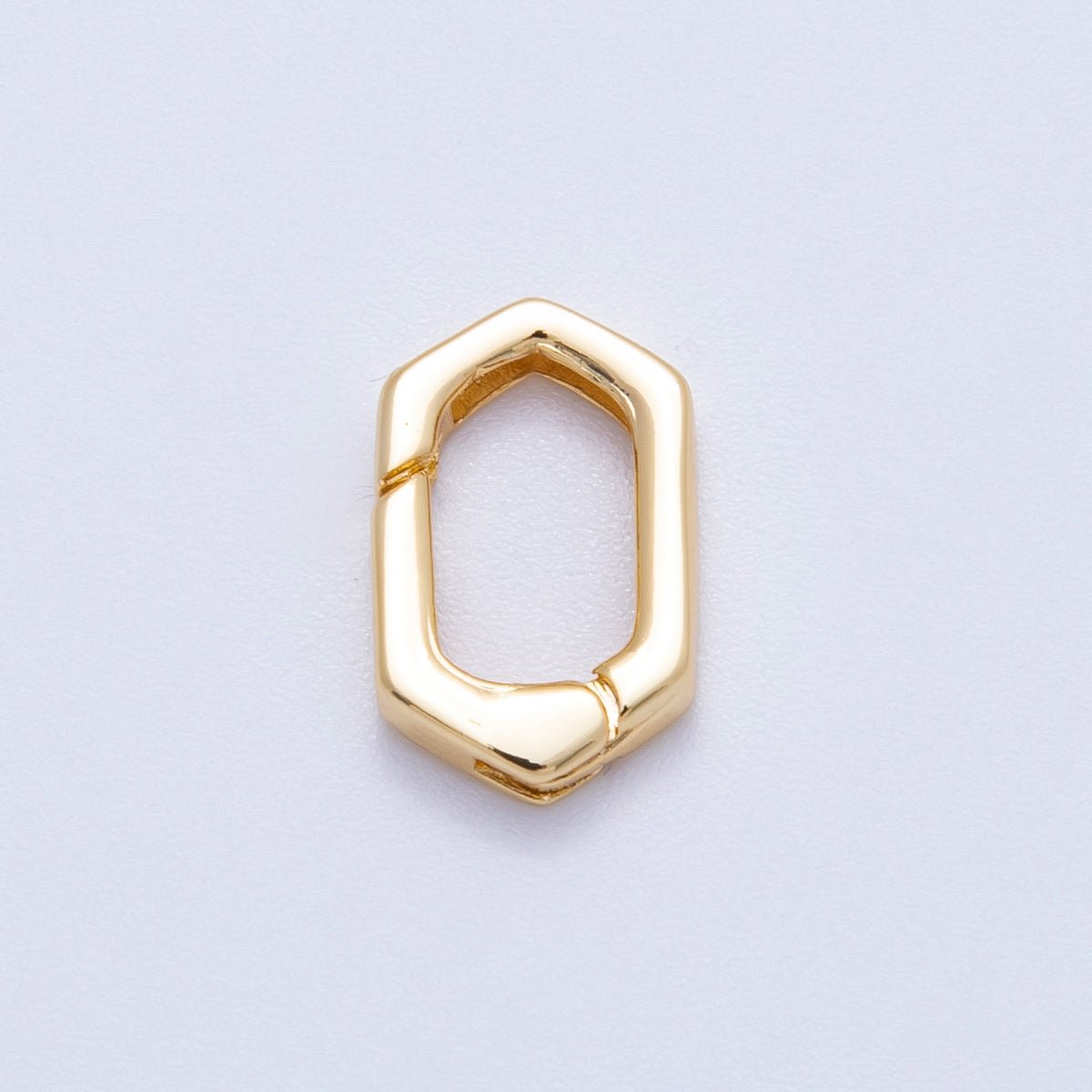 18K Gold Filled 13mm Hexagonal Minimalist Push Gate Closure | Findings - 00122 - DLUXCA