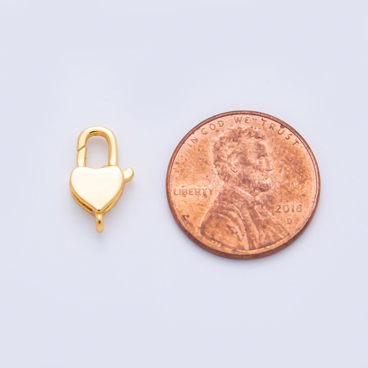 18K Gold Filled 13mm Minimalist Heart - Shaped Lobster Clasp Charm Finding | Z1383 - DLUXCA