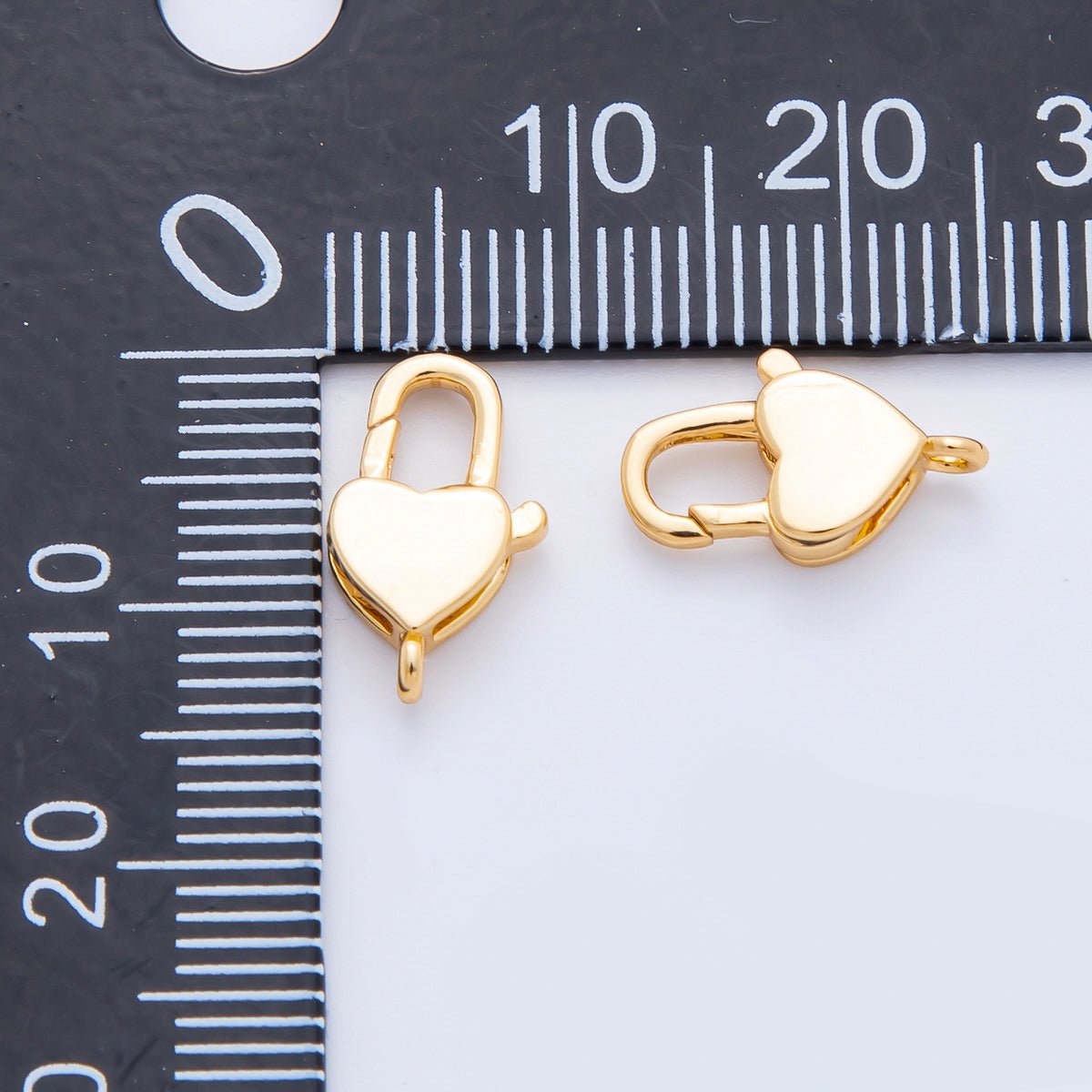 18K Gold Filled 13mm Minimalist Heart - Shaped Lobster Clasp Charm Finding | Z1383 - DLUXCA
