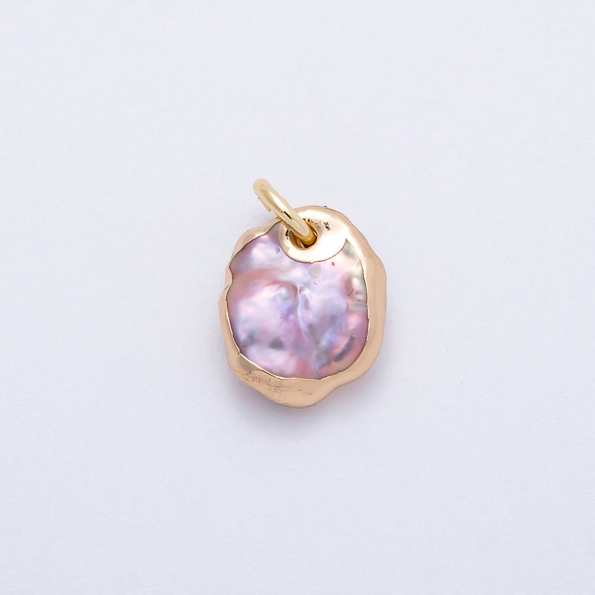 18K Gold Filled 13mm Purple Foiled Baroque Freshwater Pearl Charm | Charms - 00642 - DLUXCA