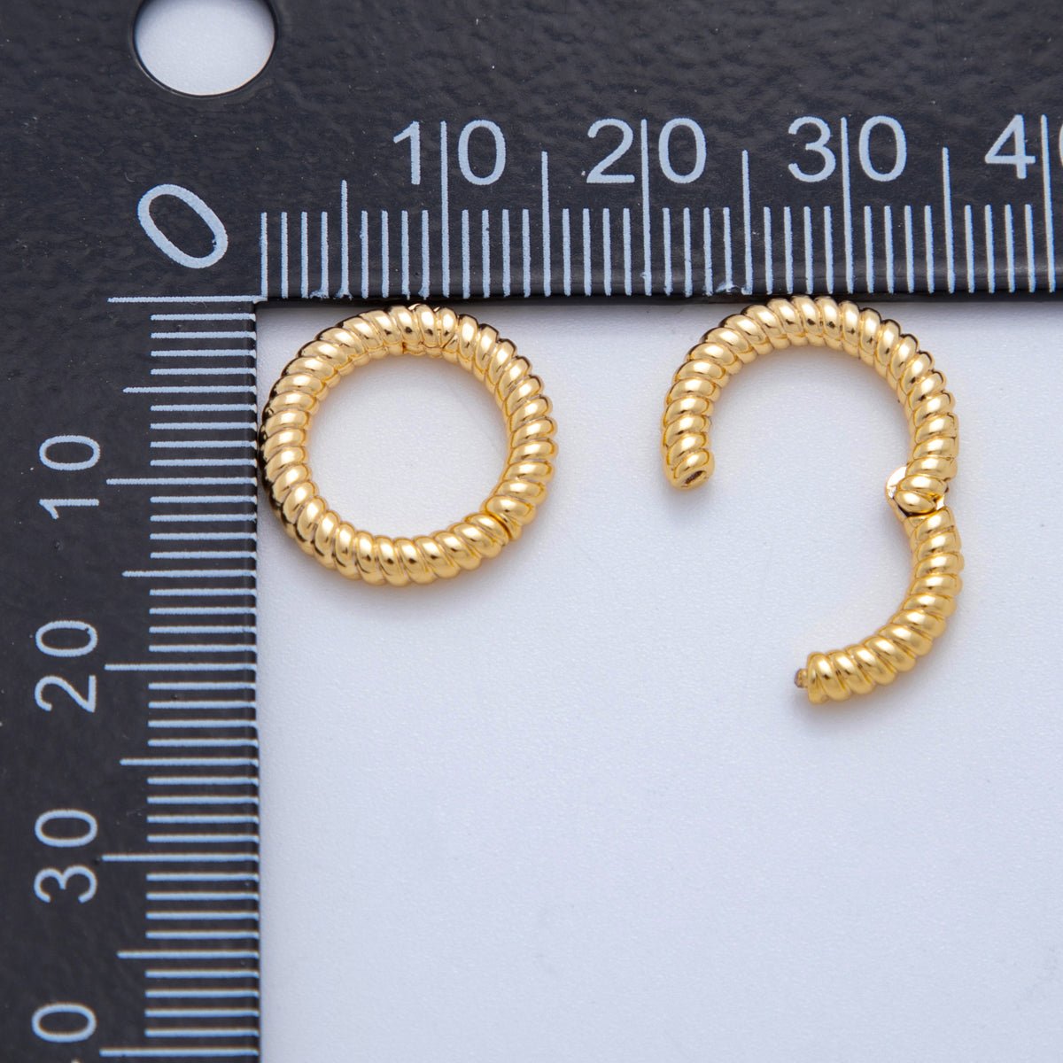 18K Gold Filled 14.5 mm Twirled Twist Round Snap Clasp Closure Findings | ZA1221 - DLUXCA