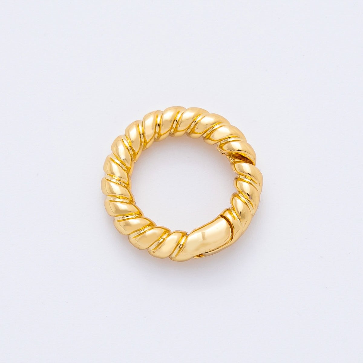 18K Gold Filled 14.5mm Mini Twisted Rope Push Gate Clasp Charm Finding | Z1374 - DLUXCA
