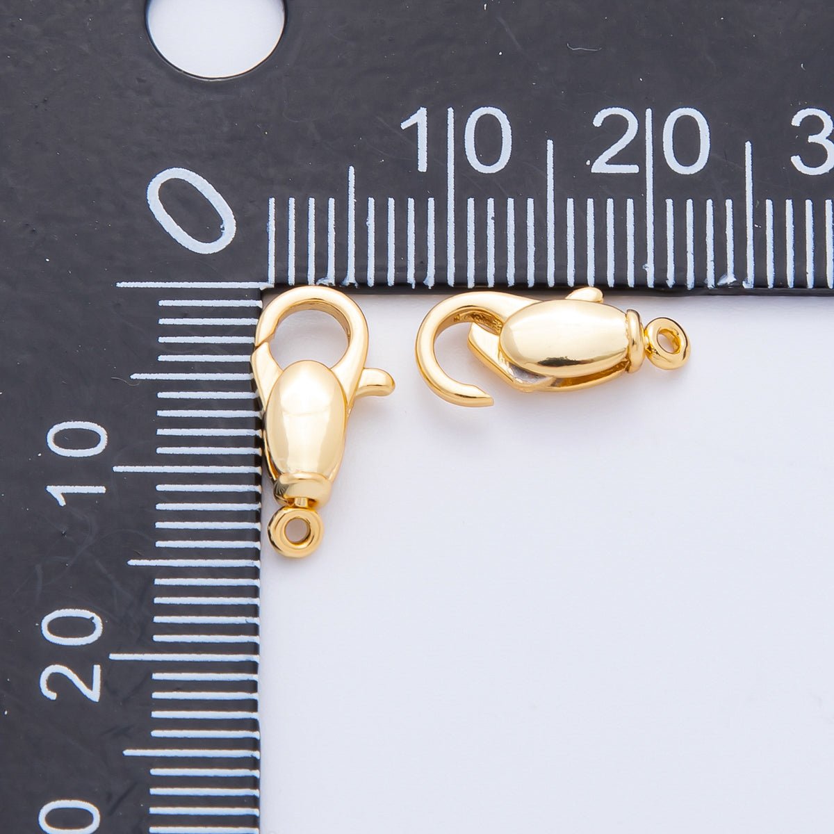 18K Gold Filled 14mm Bullet - Shaped Puffy Lobster Clasp Closure Finding | Z1422 - DLUXCA