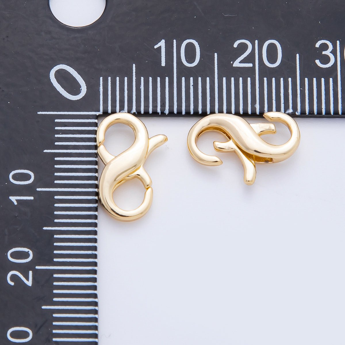 18K Gold Filled 14mm Infinity Double Lobster Clasp Closure Finding | Z1419 - DLUXCA