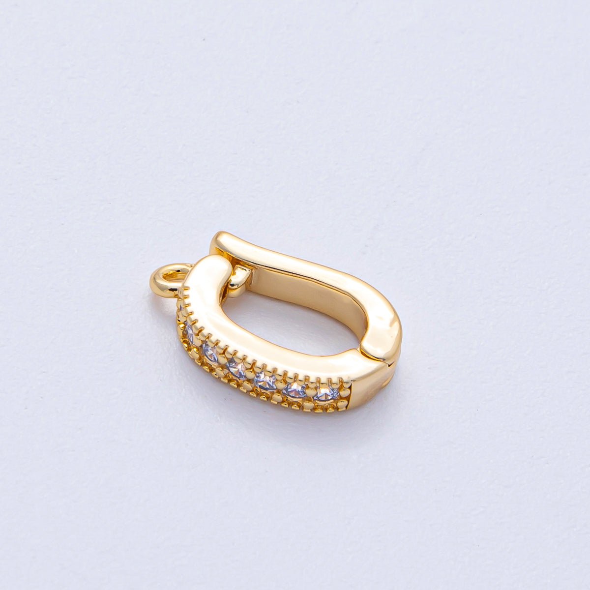 18K Gold Filled 14mm Micro Paved CZ Snap Latch Bail Finding | Z1605 - DLUXCA