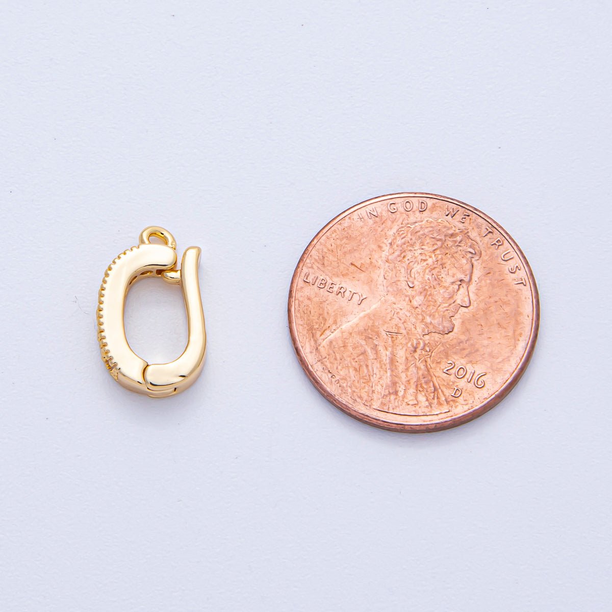 18K Gold Filled 14mm Micro Paved CZ Snap Latch Bail Finding | Z1605 - DLUXCA